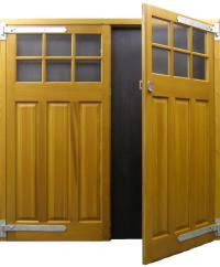 Side Hinged garage doors in timber